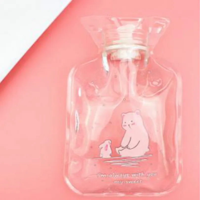 bear Прозрачный мультфильм кролик панда маленькая девочка милый мешок горячей воды грелка для рук ПВХ предметы домашнего обихода грелка - Цвет: bear