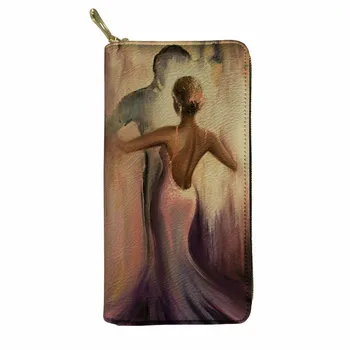 

THIKIN Pretty Dancing Girls Pattern Wallets Women Leather Long Purses Cartoon Ballet Print Zipper Clutch Fashion Money Bag 2019