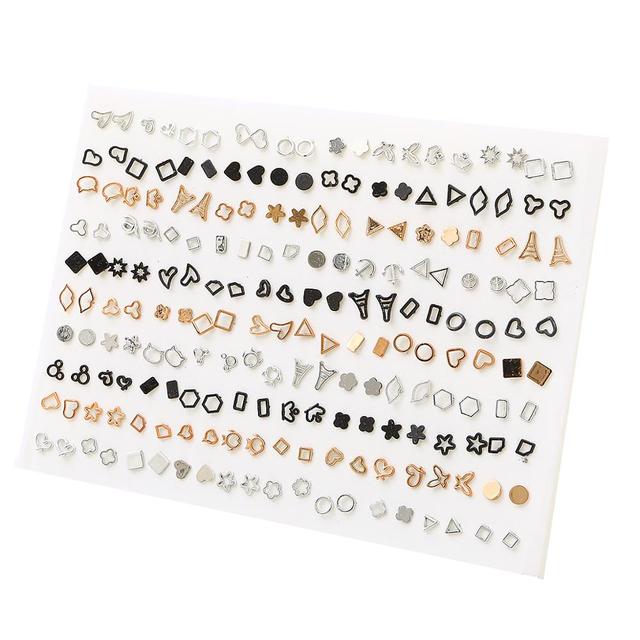 pairs/set Colorful Rhinestone Crystal Stud Earrings Sets For Women Girls Flower Round Small Plastic Earring Gifts Jewelry