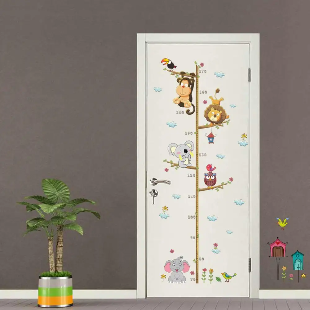 Wall Stickers Self Adhesive Wall Stickers Vinyl Stickers Vinyl Wall Stickers Self Adhesive Stickers Chalkboard Wall Stickers Chalkboard Stickers Cartoon Height Measure Wall Sticker for Kids Rooms Child Growth Ruler Stickers Gauge Growth Chart School Decals Nursery Bedroom