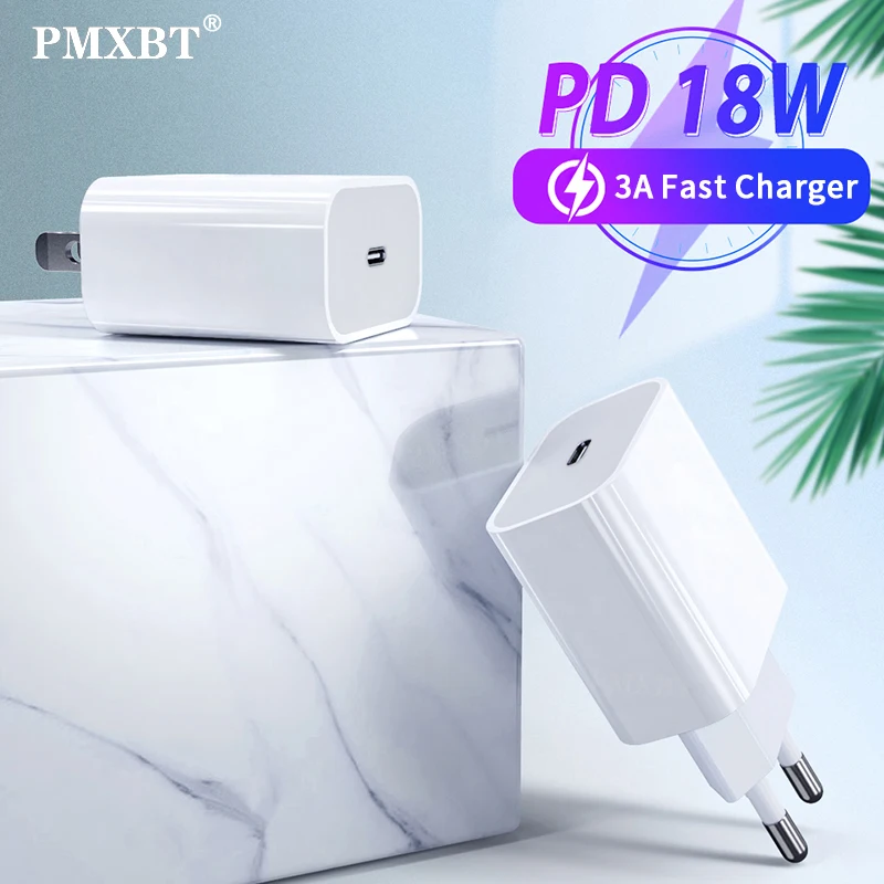 

PD Charger USB C 18W QC 4.0 For Xiaomi Remi Note 9 8 7 Fast Charging USB UK EU US Plug PD Phone Charger For iPhone 11 Pro Max XS