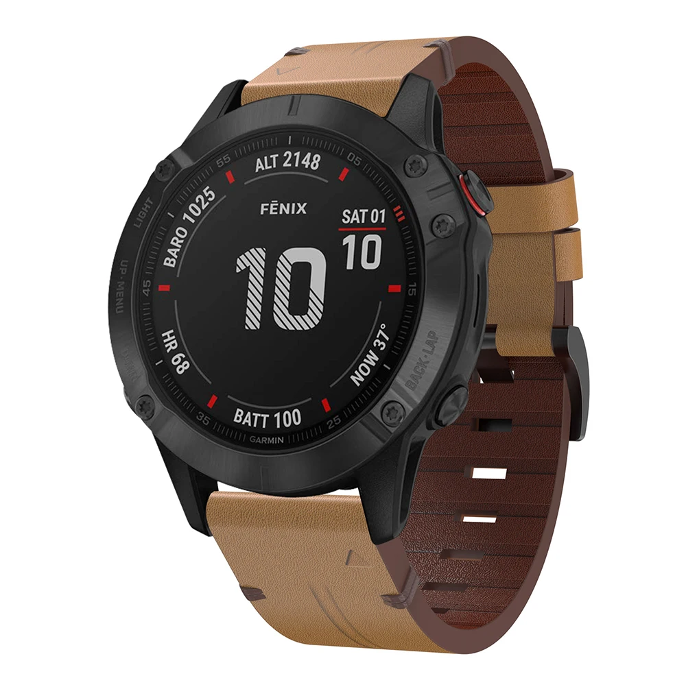Garmin Fenix 6 6S 6X Pro 7 7S 7X 스마트 워치 용 퀵 핏 가죽 스트랩 Garmin Fenix 5 5S 5X Plus 용