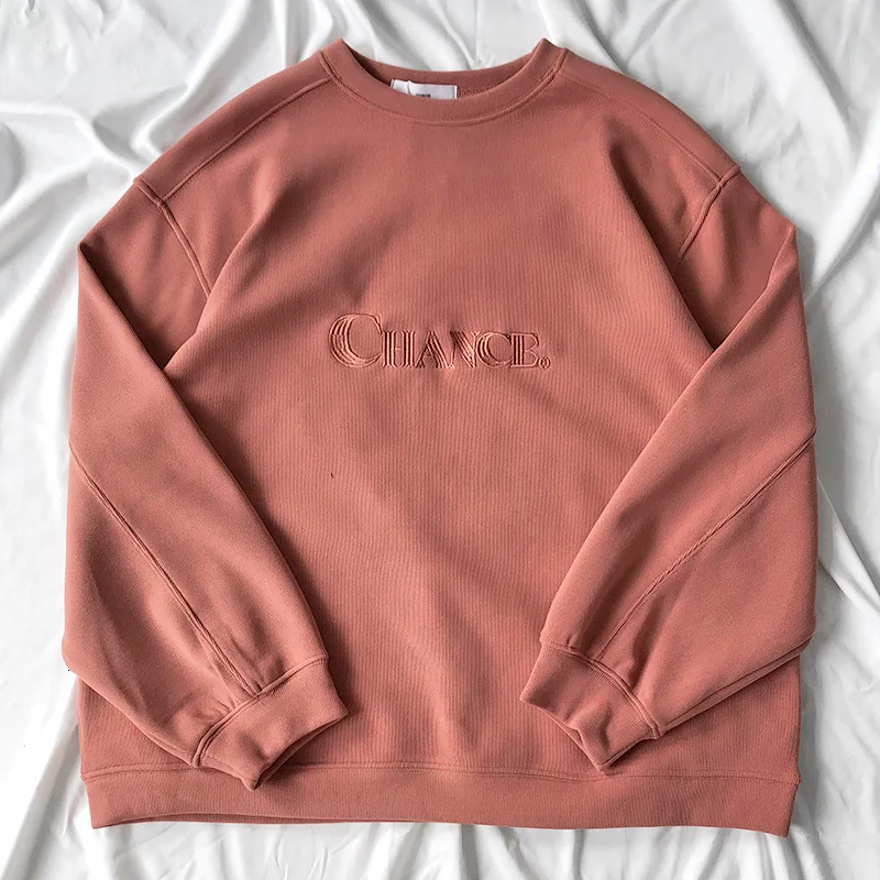 red Mooirue Autumn Women Loose Sweatshirt Solid Color Velvet Thickening Letter Embroidery Candy Pullovers - Цвет: red