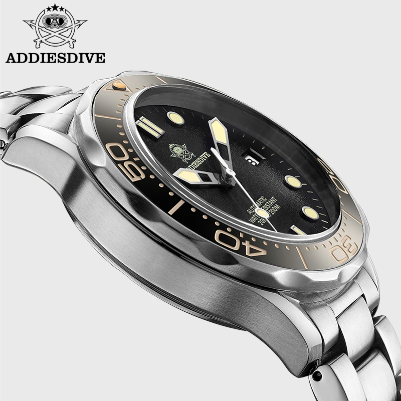 ADDIESDIVE Men's Watches 200m Waterproof C3 Super Luminous Sapphire Crystal NH35 Automatic Mechanical Watch relogios masculino