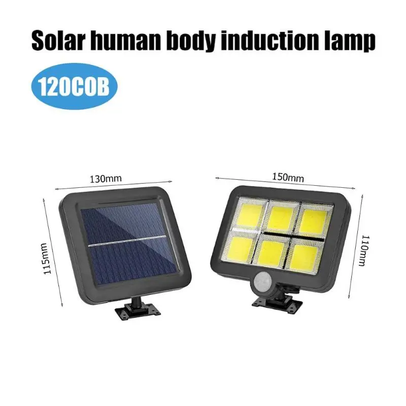 56/100/120LED COB солнечный светильник Открытый датчик движения настенный светильник водонепроницаемый садовый светильник Точечный светильник s аварийный уличный светильник безопасности - Испускаемый цвет: 120 COB 2PCS
