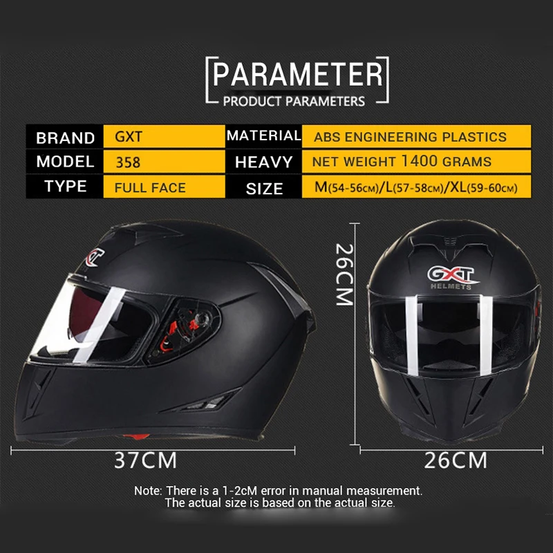 Motorcycle Helmet Dimensions