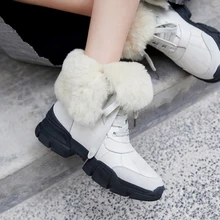 SWYIVY/женские ботинки из натуральной кожи; Chaussures Booties; коллекция года; женские ботильоны; короткая плюшевая зимняя обувь