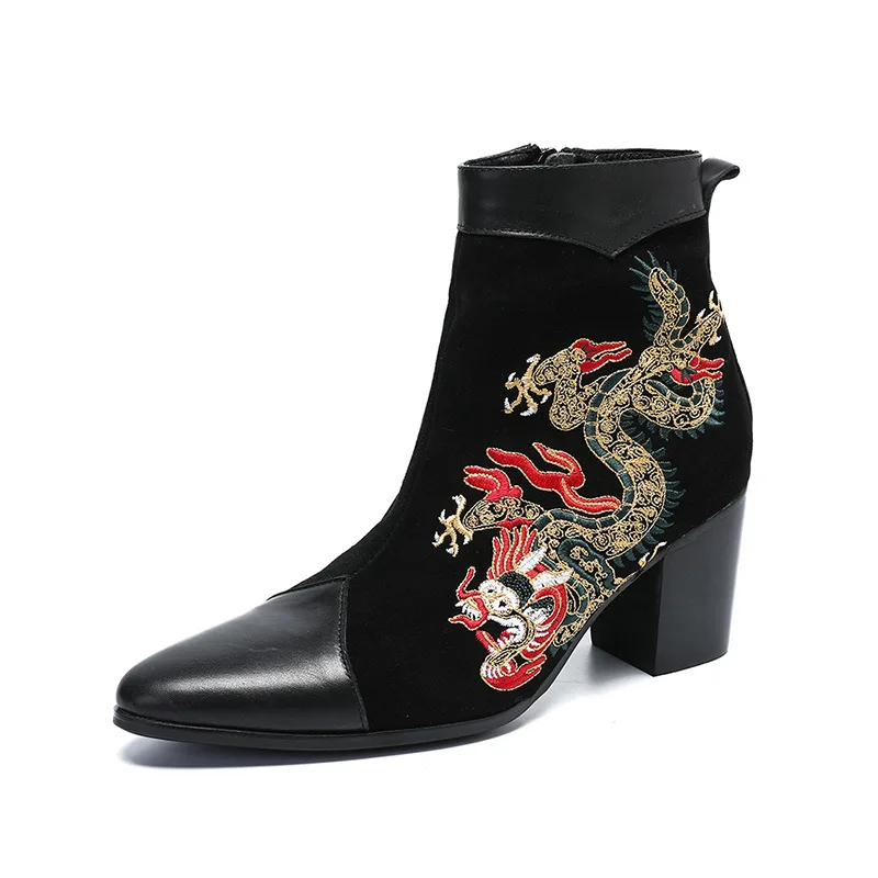 

New Men's Shoes Formal Wear Shoes Men's Business Casual Shoes Cow Leather Men's Korean Embroidered Ayakkabi Pointed Toe