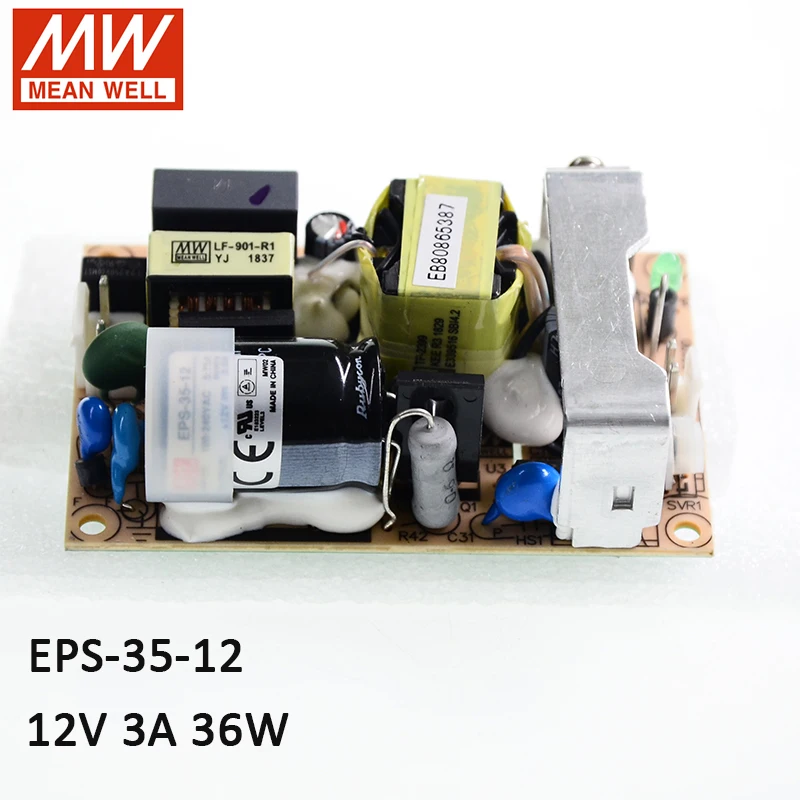 MEAN WELL EPS-35-12 36W Industrial Open Frame Switching Power Supply 110V/220V AC to 12V DC 3A Circuit Board PCB power unit PSU |