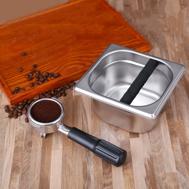 

Coffee Knock Box Grinds Expresso Waste Bin Powder Storage With Rubber Bar