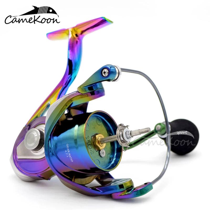CAMEKOON 1000-6000 크기 알루미늄 합금 프레임이 있는 다채로운 스피닝 릴 바닷물 또는 민물 서핑 낚시를 위한 최대 드래그 20kg