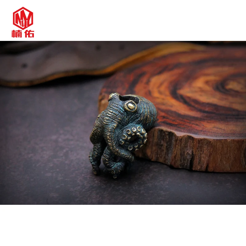 1 шт. Octopus Cruzu бронзовые латунные медные EDC бусы на веревочке шнурки подвески нож бусины зонтик веревка шнур Подвески Бусины