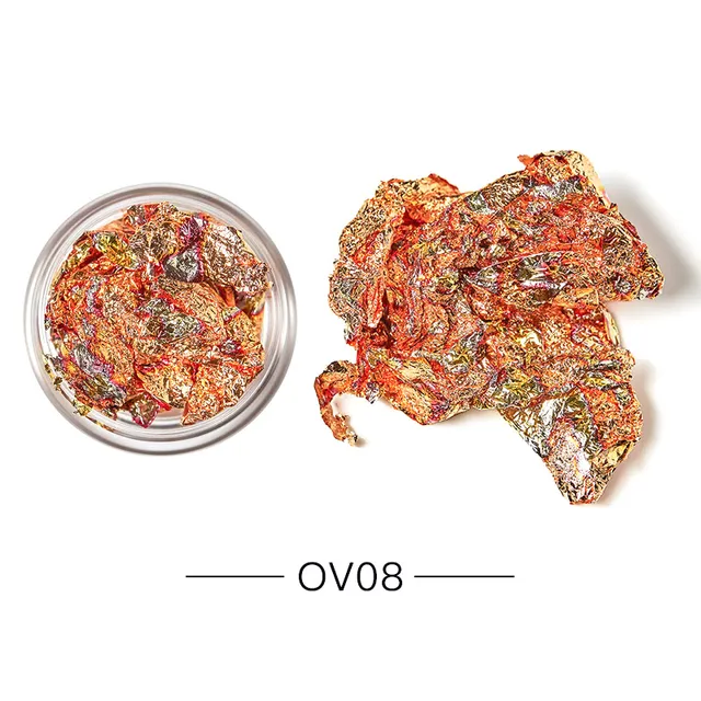 1 Box Gold Silver Irregular Aluminum Foil Paper Nail Art Sticker 3D Glitter DIY Manicure UV Gel Polish Nail Decoration Tools Q06462