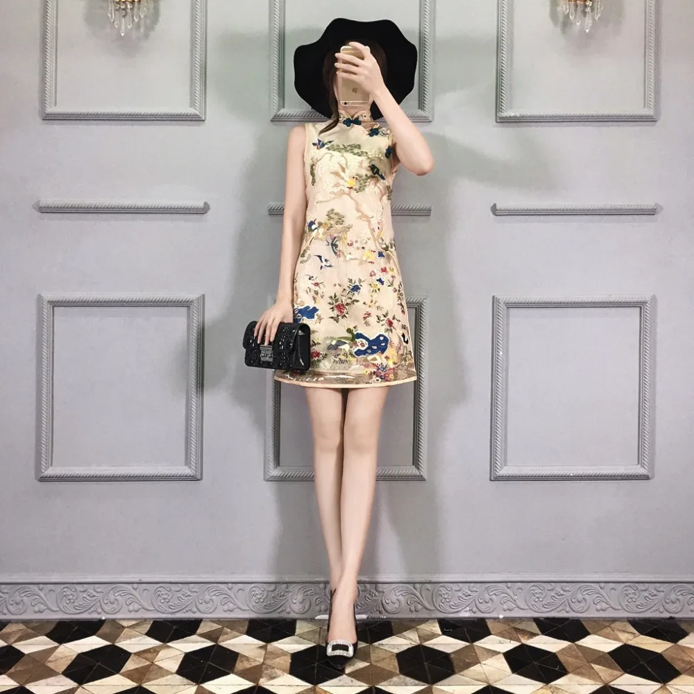 Китайский стиль без рукавов вышивка cheongsam Современное женское платье cheongsam свадебный костюм вышивка китайское свадебное платье