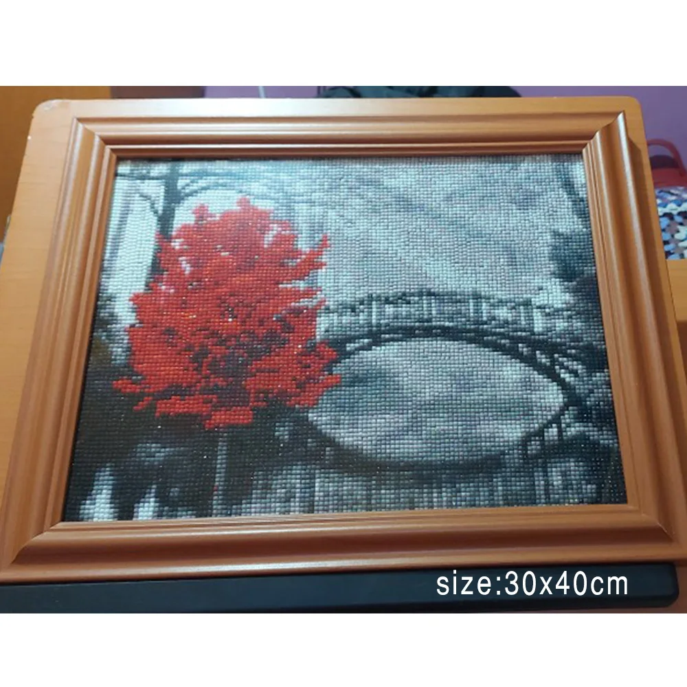 EverShine DIY Diamond Mosaic Red Black Landscape Cross Stitch Diamond Art Painting Rhinestone Picture Bead Kits Home Decor