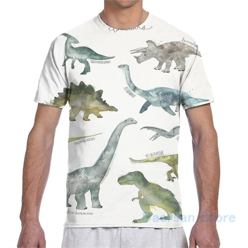 Camiseta con estampado de dinosaurios para hombre y mujer, camisa de moda  para niña, Camisetas para niño, camisetas de manga corta|Camisetas| -  AliExpress