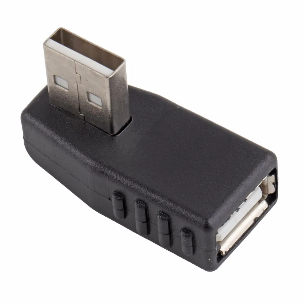Универсальный USB 2,0 Тип A адаптер «Папа-мама» разъем удлинитель прямоугольный 90 градусов USB адаптер для ноутбука PC черный