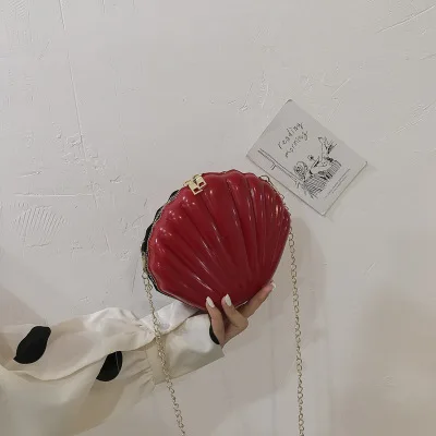Red Новая мода 3D оболочка Сумка дизайнерская цепочка на плечо сплошной цвет Handbags2019 женские маленькие сумки через плечо из искусственной кожи GQ043 - Цвет: Red