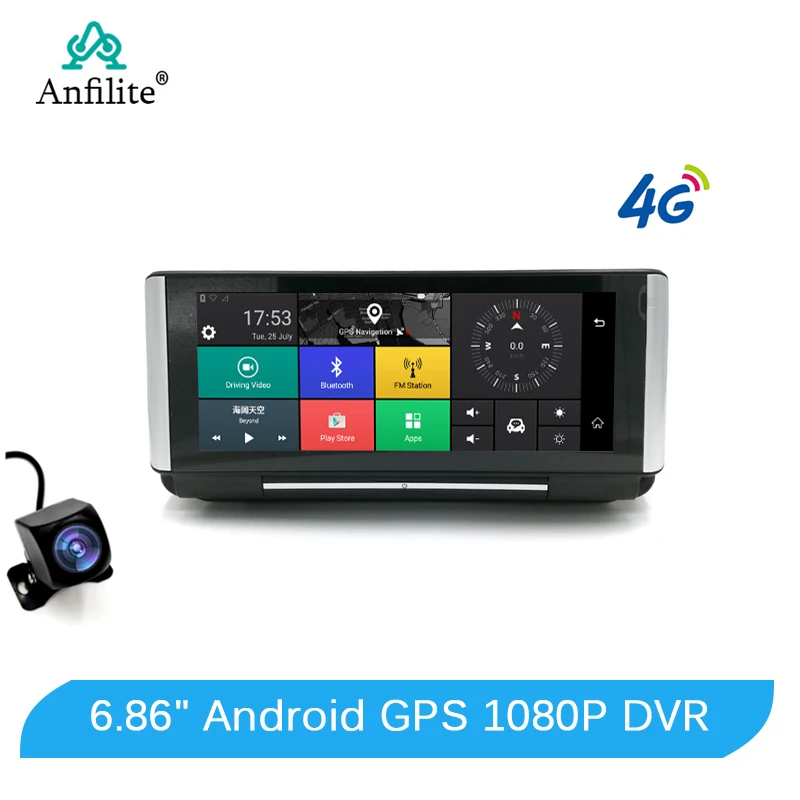 Автомобильный видеорегистратор Anfilite 4G ADAS Bluetooth Android GPS навигация 1080P европейские