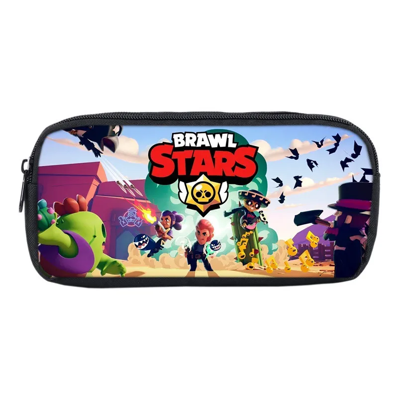 

New 24 Styles Brawl Stars Toys Children Pencil Cases Storage Bag Cartoon Brawl Stars Leon Crow Spike Figure Pencil Box Kids Toys