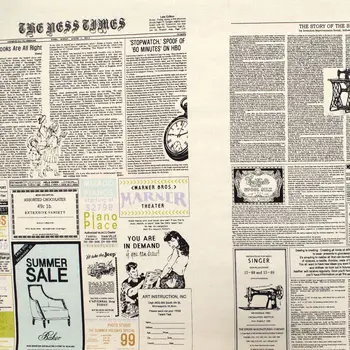 

Cotton Linen Fabric for sewing pathwork, color newspaper (80cmx140cm)