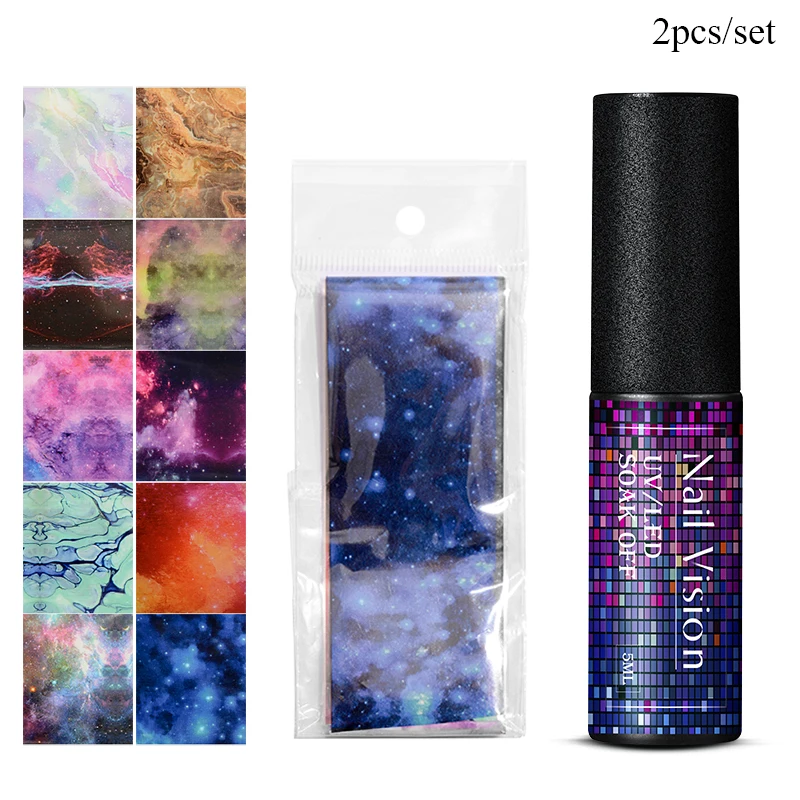 Nail Vision 5 мл клей-фольга для ногтей Набор наклеек звездное небо переводной гель-клей УФ-Гель-лак Сделай Сам маникюр лак для ногтей - Цвет: HHZH07000