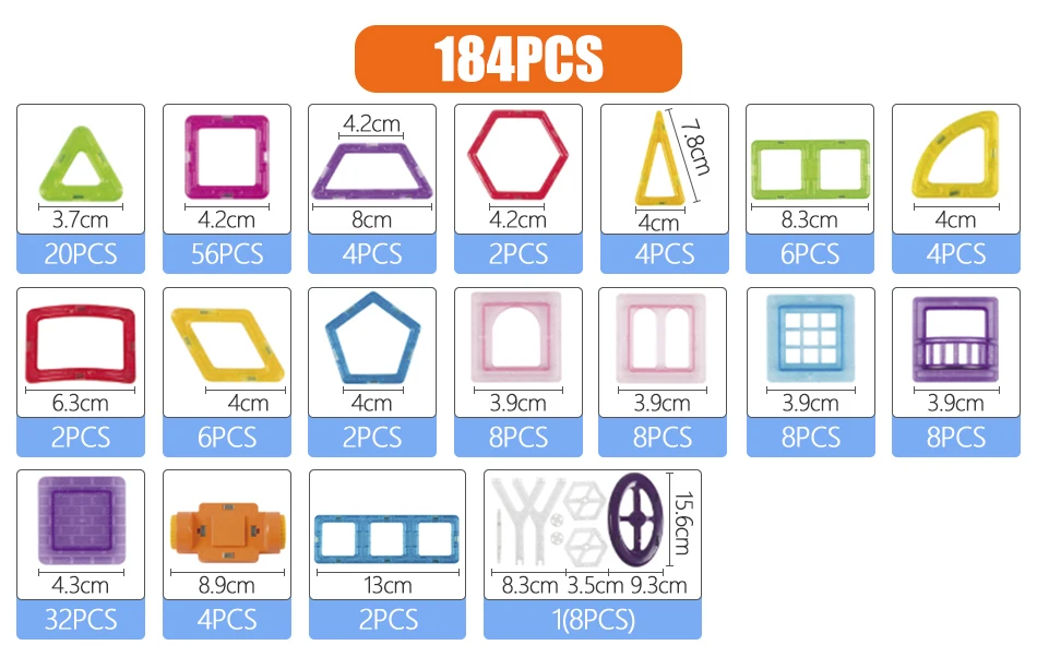 42-184 шт. магниты магнитные блоки прозрачные мини магнитные блоки дизайнерские строительные игрушки развивающие игрушки для детей