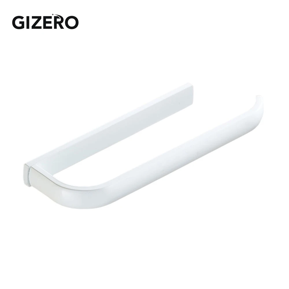 White GIZERO вешалка для полотенец для ванной комнаты, твердая латунь, вешалка для полотенец, античный/хром/щетка/Золотой держатель для полотенец, настенная вешалка ZR2225 - Цвет: White