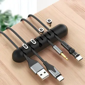 

Soft Silicone Magnetic Cable Management USB Data Line Storage Holder Organizer