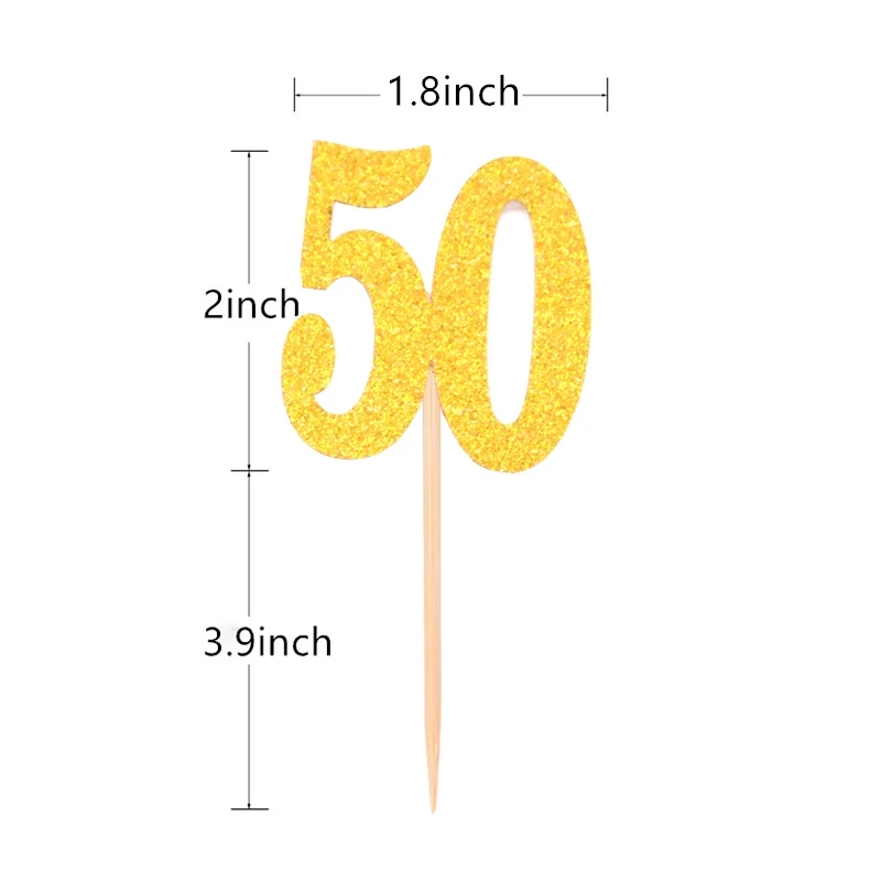 10 шт. Блестящий Золотой номер 16, 18, 21, 30, 40, 50, 60, 70, 80 Топпер для кексов украшение торта на день рождения, юбилей