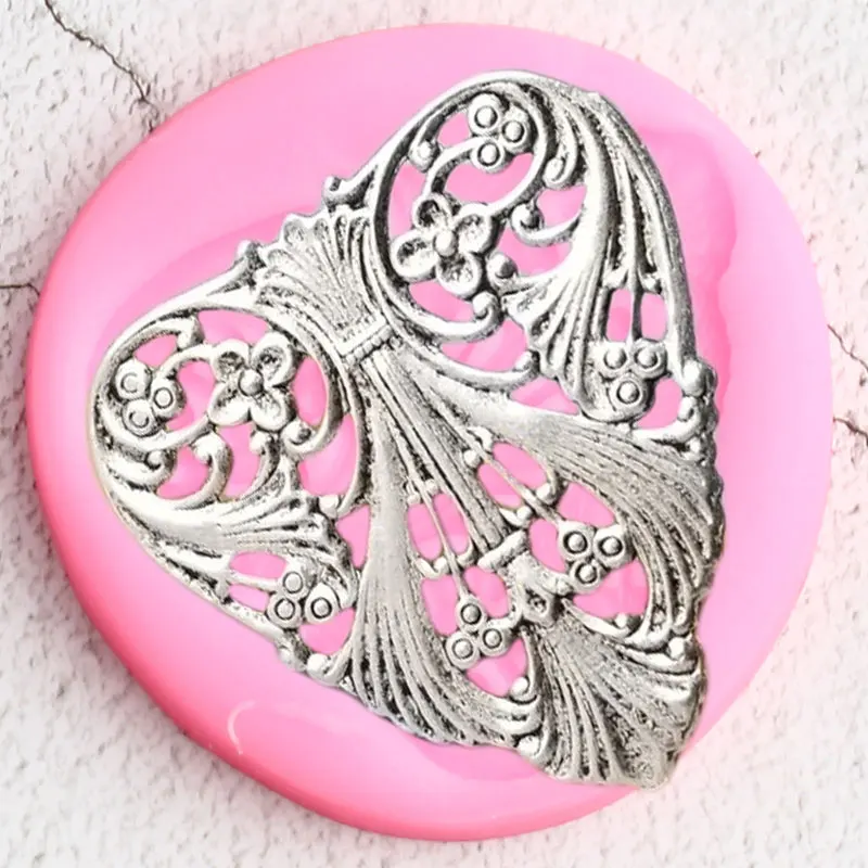 

DIY Heart Border Silicone Molds Flower Cupcake Topper Fondant Cake Decorating Tools Polymer Clay Candy Chocolate Gumpaste Moulds