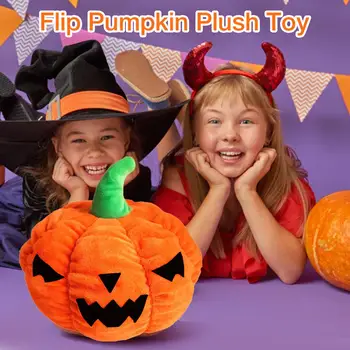 

Glowing Pumpkin Plush Toy Halloween Flip Soft Pumpkin Plush Doll Halloween Gift for Boy Girl Child