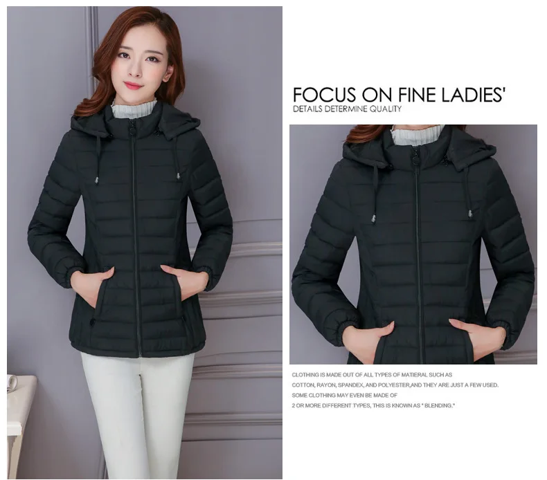 Off Season New Style Thin Cotton-padded Clothes Women's Winter Short Middle-aged Women Dress 30-40-50-Year-Old Cotton Coat Women