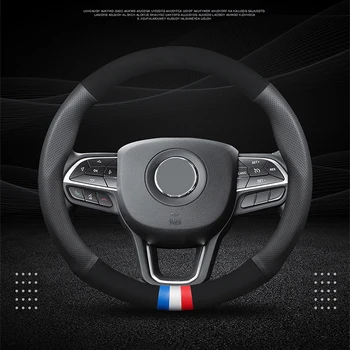 

Turn Fur Leather Steering Wheel Cover for BMW Sport Four Season Universal Anti-Slip Car Steering Wheel Protector Breathable 38CM
