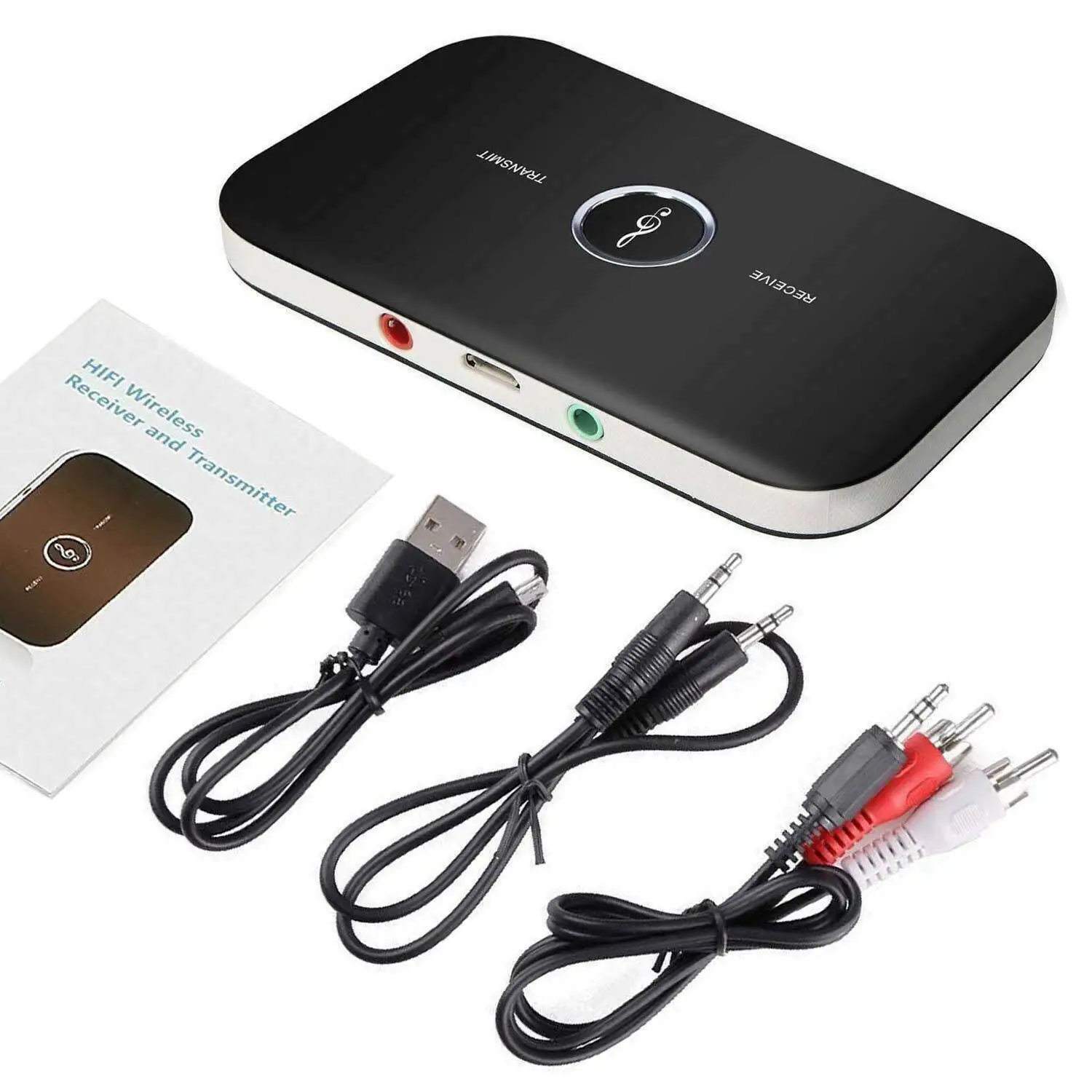 

2in1 Bluetooth 4.1 Wireless Bluetooth Receiver Transmitter Sender A2DP Audio RCA to 3.5mm Aux Adapter For PC Smartphone