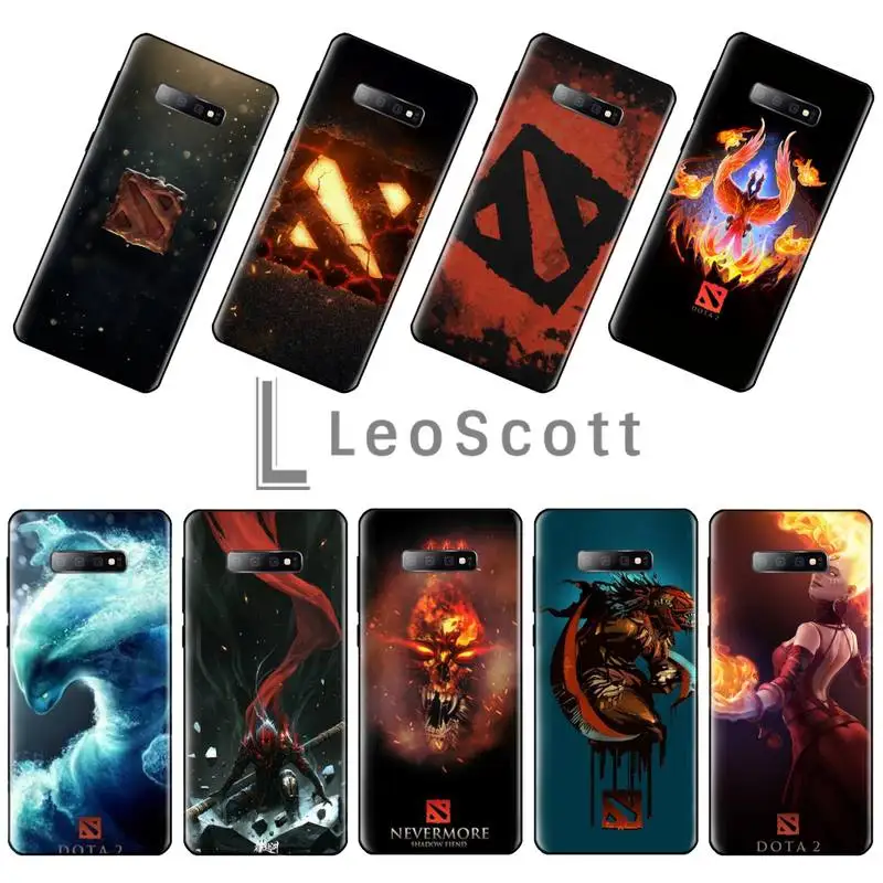 Dota 2 крышка черная мягкая чехол для телефона Samsung S6 S7 край S8 S9 S10 e plus A10 A50 A70 note8 J7 2017 |