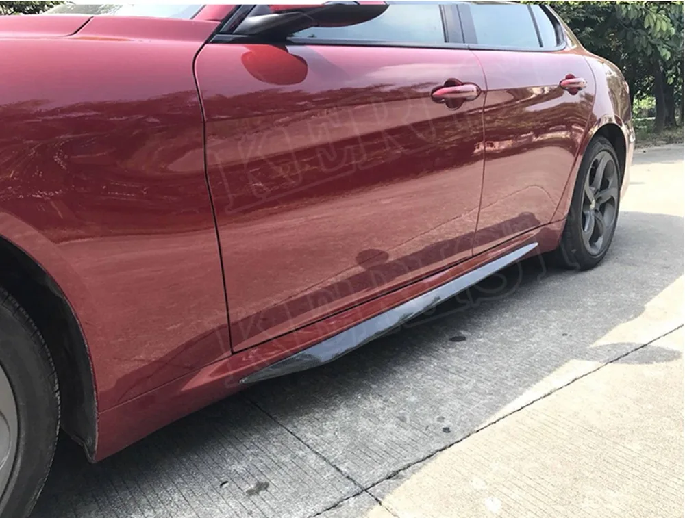 Углеродного волокна боковые юбки бампер фартуки наклейка для Alfa Romeo Giulia