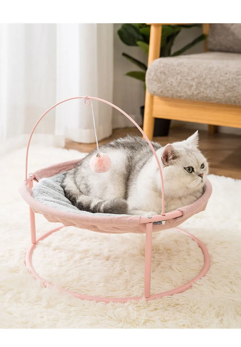 Cat Bed Pet Hammock Rocking Chair Rolling Cradle Swing Toy for Small Cat Baby Cat Kitten Easy Assemble