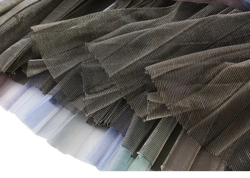 TIGENA אופנה ארוך קפלים טול חצאית נשים 2021 קיץ קוריאני שיפוע אסתטי רשת קו גבוהה מותן מקסי חצאית נקבה