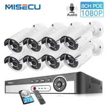 MISECU 8CH NVR 1080P 2MP IP сеть POE аудио запись наружная Водонепроницаемая камера видеонаблюдения системы безопасности домашний комплект видеонаблюдения