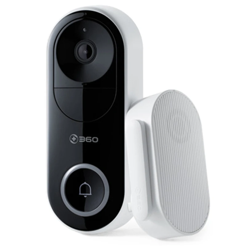 360 D819 смарт-видео, дверной звонок WiFi 1080P AI распознавание лица видео, работающий на линии внутренней связи инфракрасный облачная запись сигнализация беспроводная камера безопасности