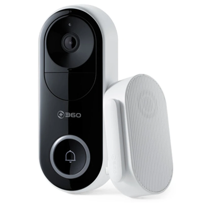 

360 D819 Smart Video Doorbell WiFi 1080P AI Face Recognition Video Intercom IR Cloud Recording Alarm Wireless Security Camera