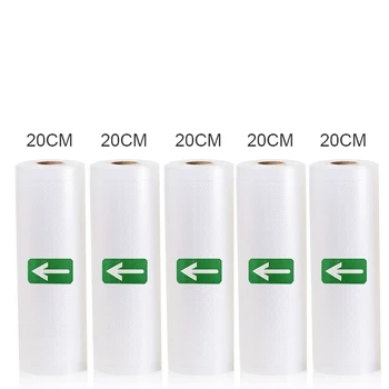 

5 Rolls/Lot Kitchen Food Vacuum Bag Storage Bags For Vacuum Sealer 20cm*500cm