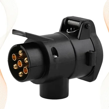

7 Pin to 13 Pin Euro Vehicle Trailer Adapter Connector Plug Towing Plug Socket Trailer Accessories (Black)