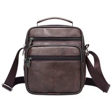 Bolso Casual para hombre, bolso de hombro corto, bandolera de cuero sólido para hombre, bandolera de negocios, bolsa de viaje Retro de lujo para hombre