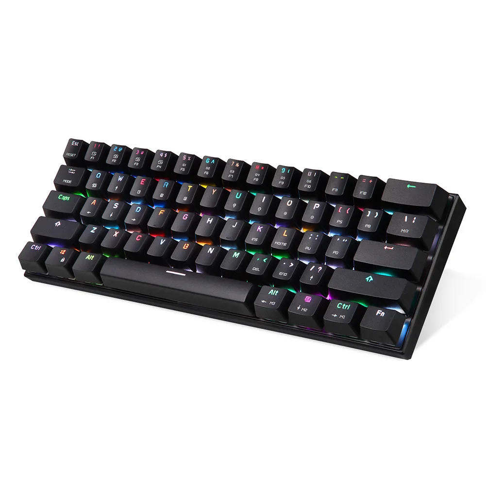 A Bluetooth Проводная Механическая клавиатура с цветовой моделью RGB Подсветка 61 клавиши клавиатуры для планшетных компьютеров JHP-Best - Цвет: A