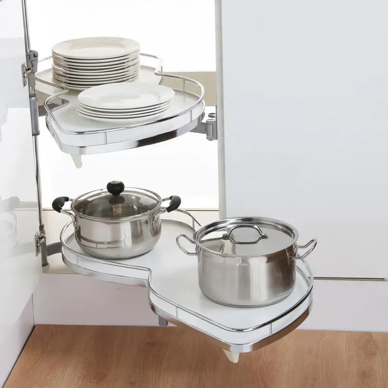 Cestas Corredera Mutfak Malzemeleri Pantries Despensa Gabinete Stainless Steel Hanging Rack Cocina Kitchen Cabinet Basket