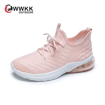 

WWKK Running Shoes Sports Shoes Women Lace-up Lightweight Breathable Mesh Casual Walking Gym Female Sneakers Zapatillas Mujer