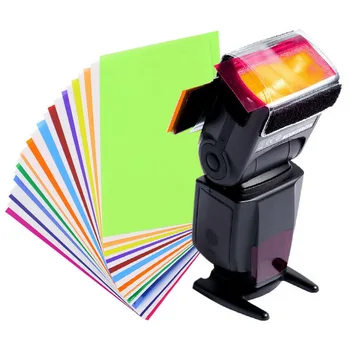 

12pcs Diffuser Lighting card for Strobist Flash Gel Filter Color Balance with rubber band Correct Filter for Speedlite