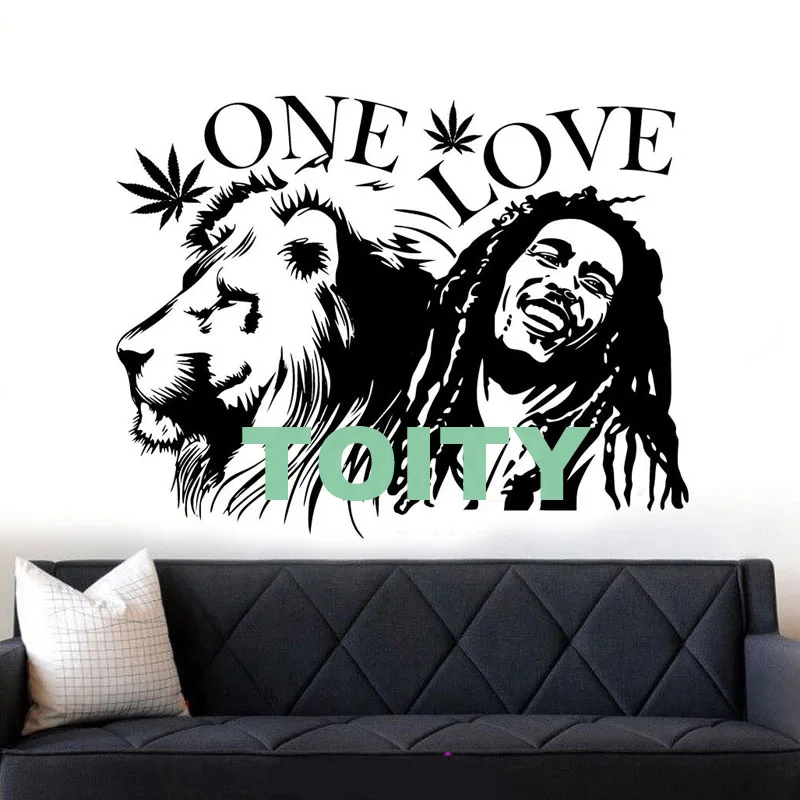 29 дизайнов Боб Марли регги раста Лев Сион плакат One Love Виниловая наклейка для стены Искусство дома комнаты декоративная Фреска - Цвет: H57cm x W77cm